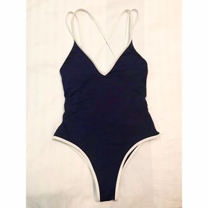 L*Space Dakota One Piece Midnight Blue & White 4